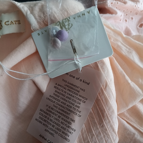 Anna Cate Isabelle Ombre Eyelet Button Front Puff Sleeve Mini Dress NWT XS - Picture 9 of 10